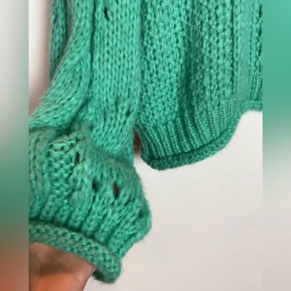 NEW Topshop Green Teal Open Knit Sweater Jumper Size 8 /10 - Image 8