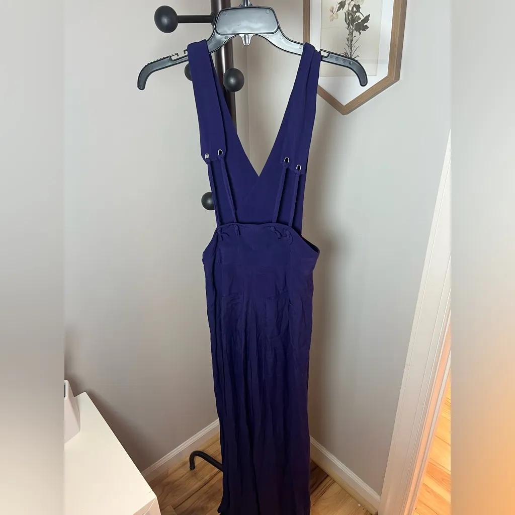 Maeve Anthropolgie Apron Purple Overall Jumpsuit Suspender Pants Sz 0 Boho Indie - Image 4