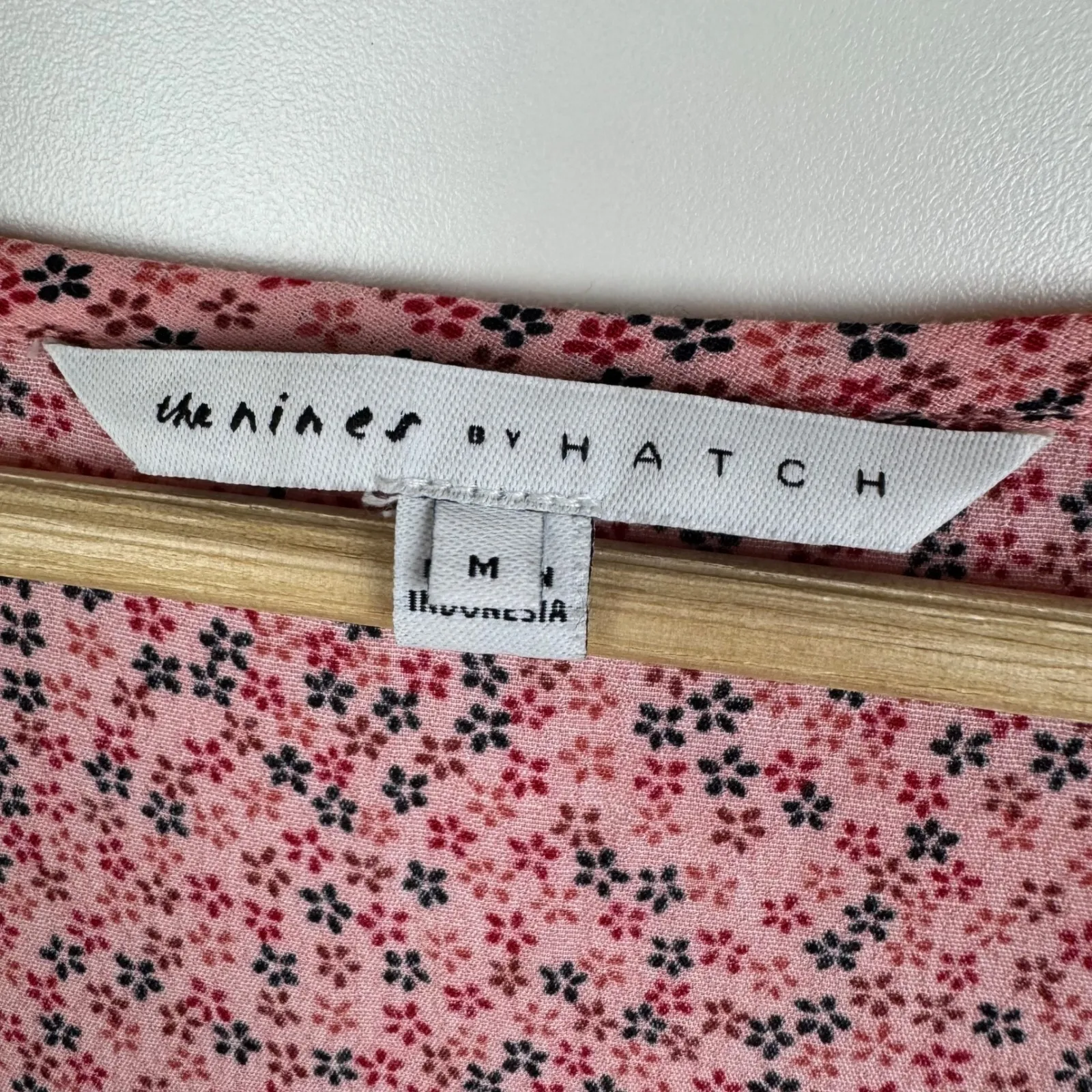 The Nines by Hatch Maternity Floral Mini Dress Medium Pink Lightweight Cottage‎ Size undefined - Image 7