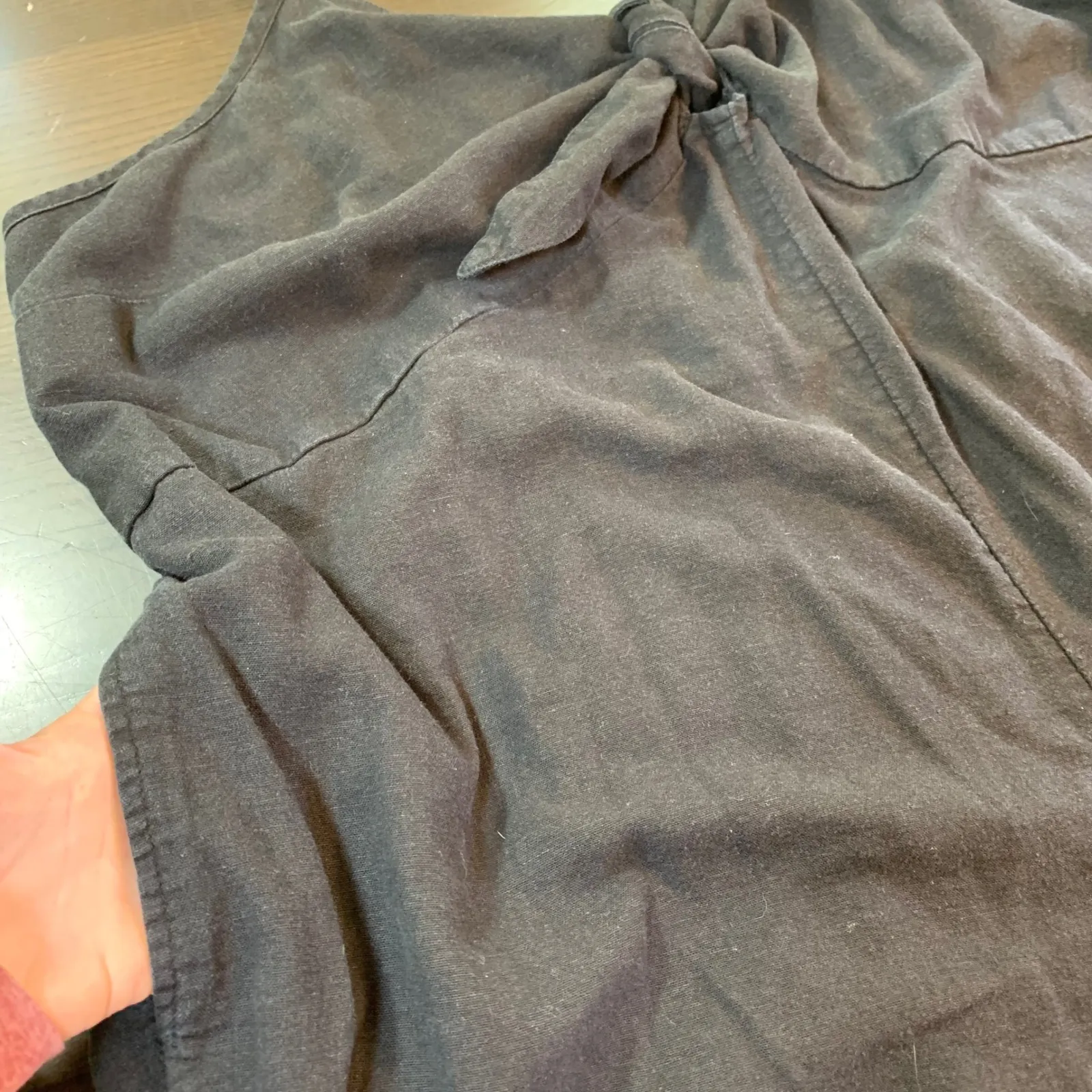 Old Navy Women's 3X Black Linen Blend Sleeveless Knotted Tie Jumpsuit‎ - Image 12