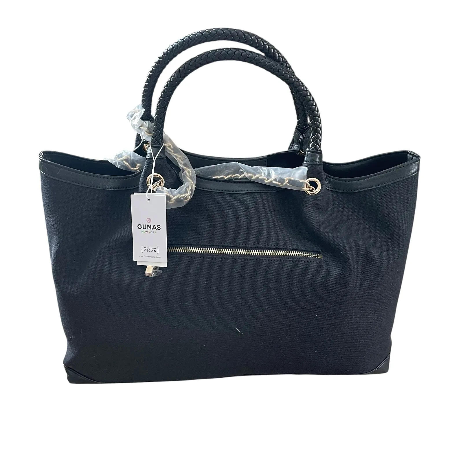 GUNAS New York Ruth Tote Black Canvas Vegan Bag – SOLD OUT ONLINE - Image 3