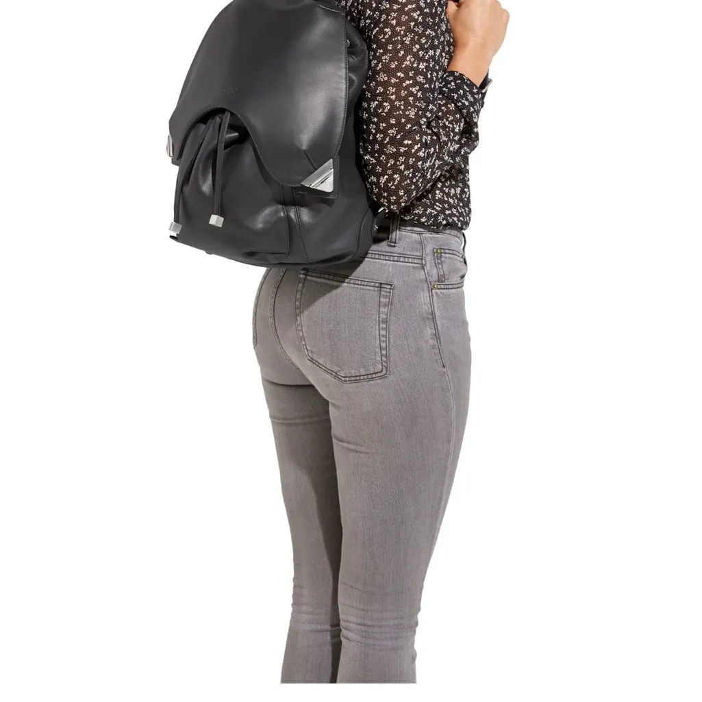 Retail $1,495 VALLAS Los Angeles black leather backpack. Sold out in stores. - Image 14