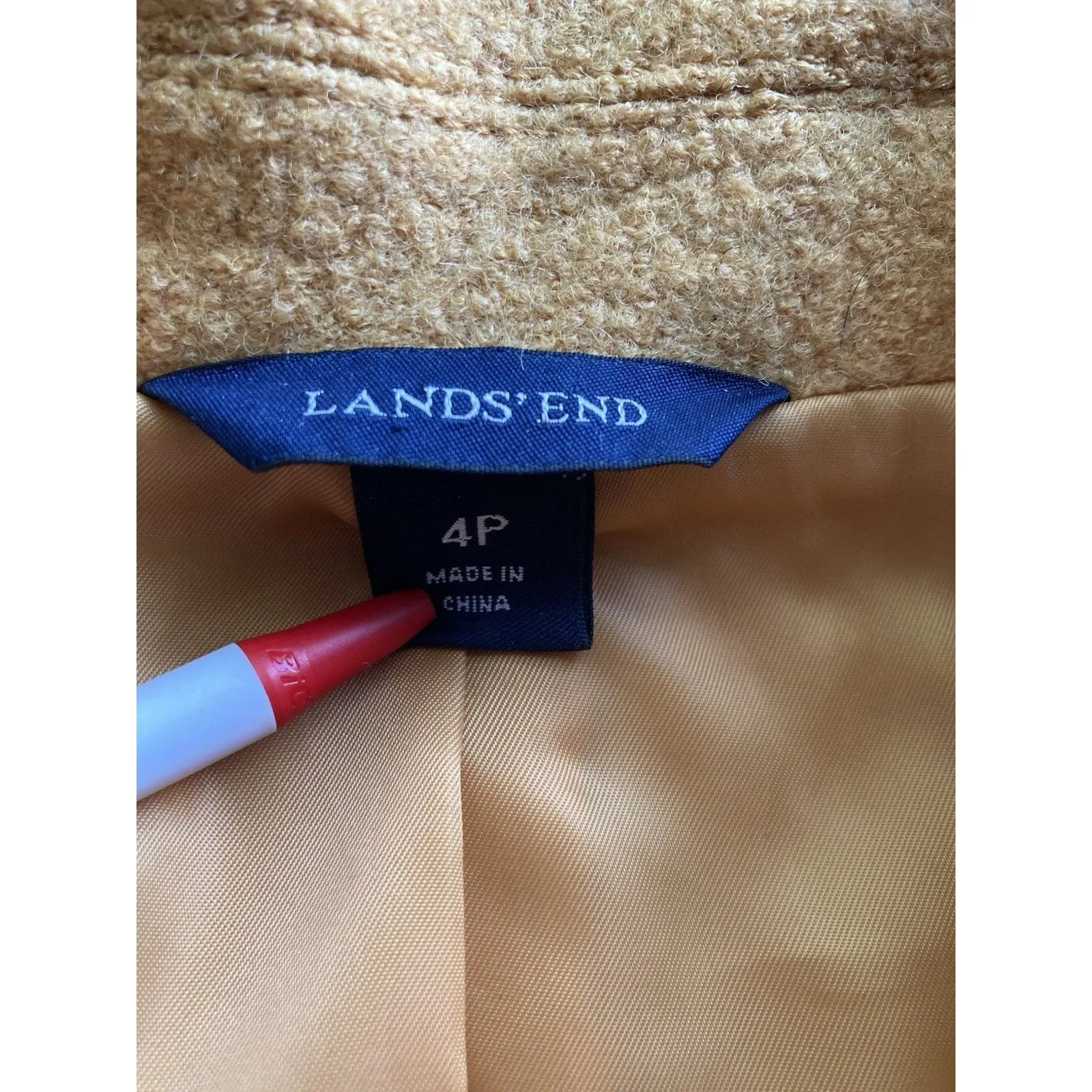 Lands End Womens Wool Blend Jacket Blazer 4P Gold Yellow Academia Career Office - Image 8