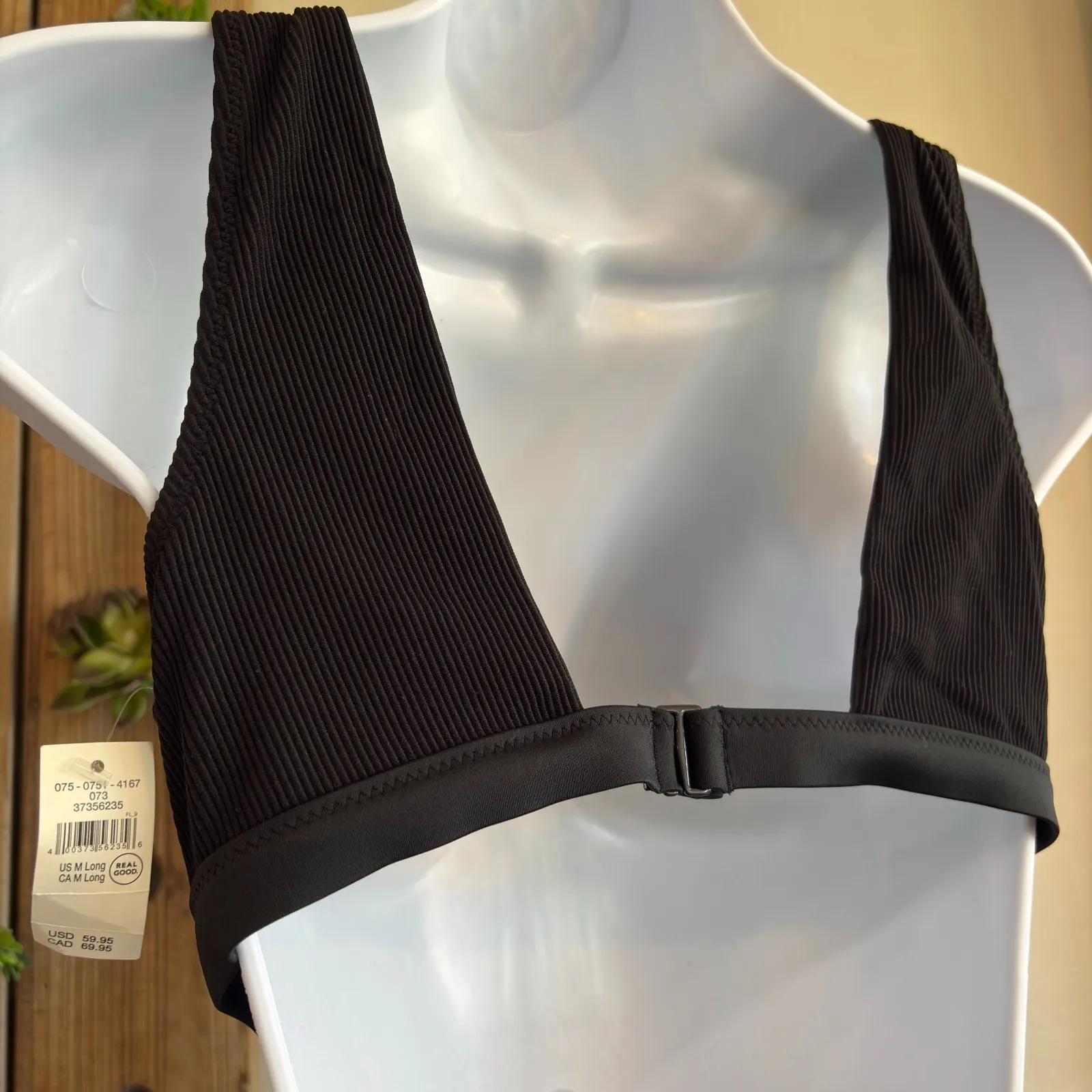 NWT Aerie Black Ribbed Mix Crossover Cut Out One‎ Piece Swimsuit Size Med Long - Image 8