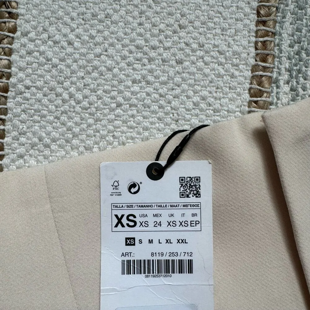 Zara Beige Cigarette Leg High Rise Trouser Pants Women’s Size XS Bloggers Fave - Image 10