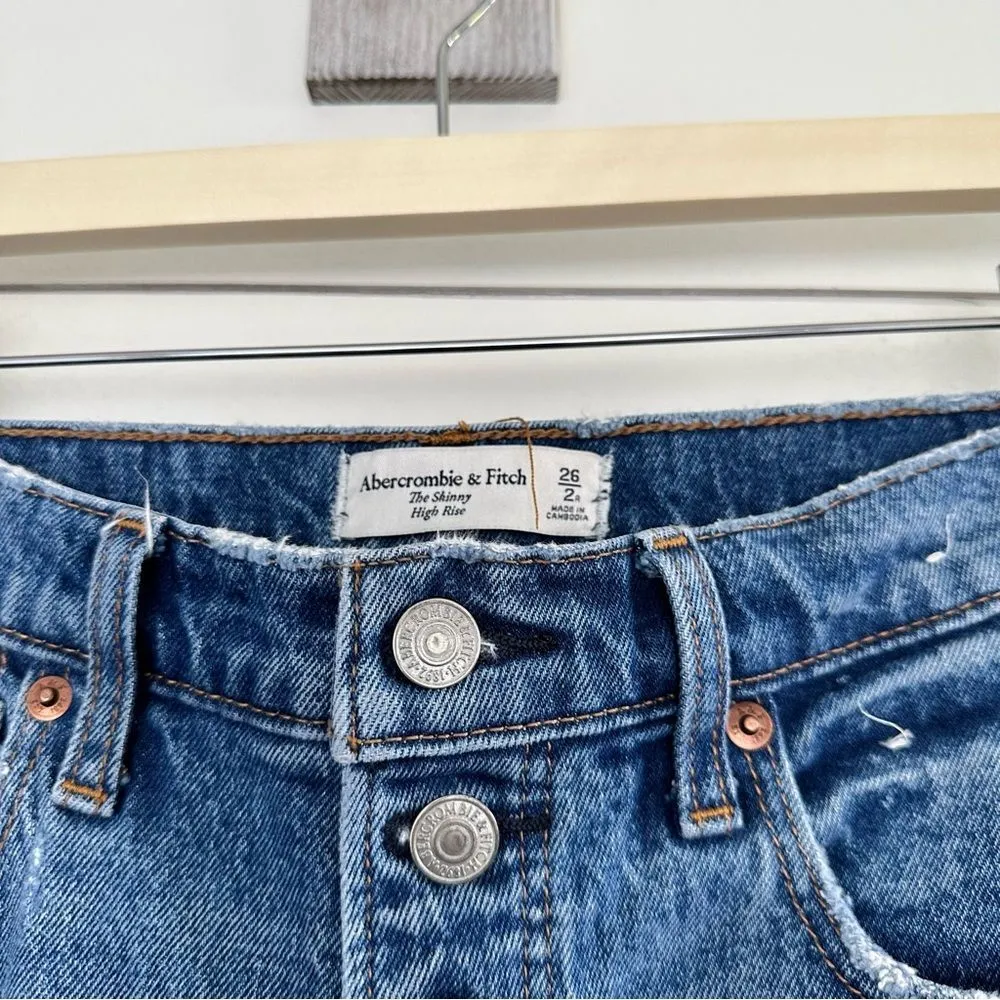 Abercrombie & Fitch Women’s 26 The Skinny High Rise Button Fly Jeans - Image 2