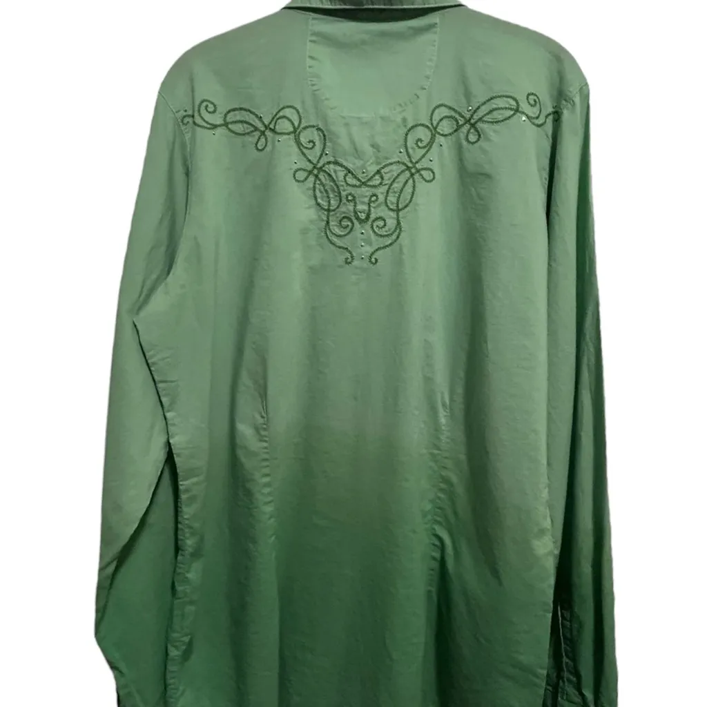 Wrangler Brand Twenty X Women’s Ombre’ Pearl Snap Long Sleeve Shirt XL - Image 3