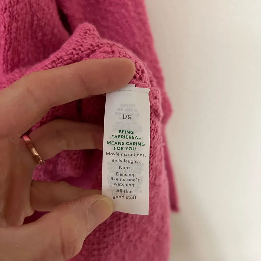 Pink Women's Sweater by Aerie size large - Image 5