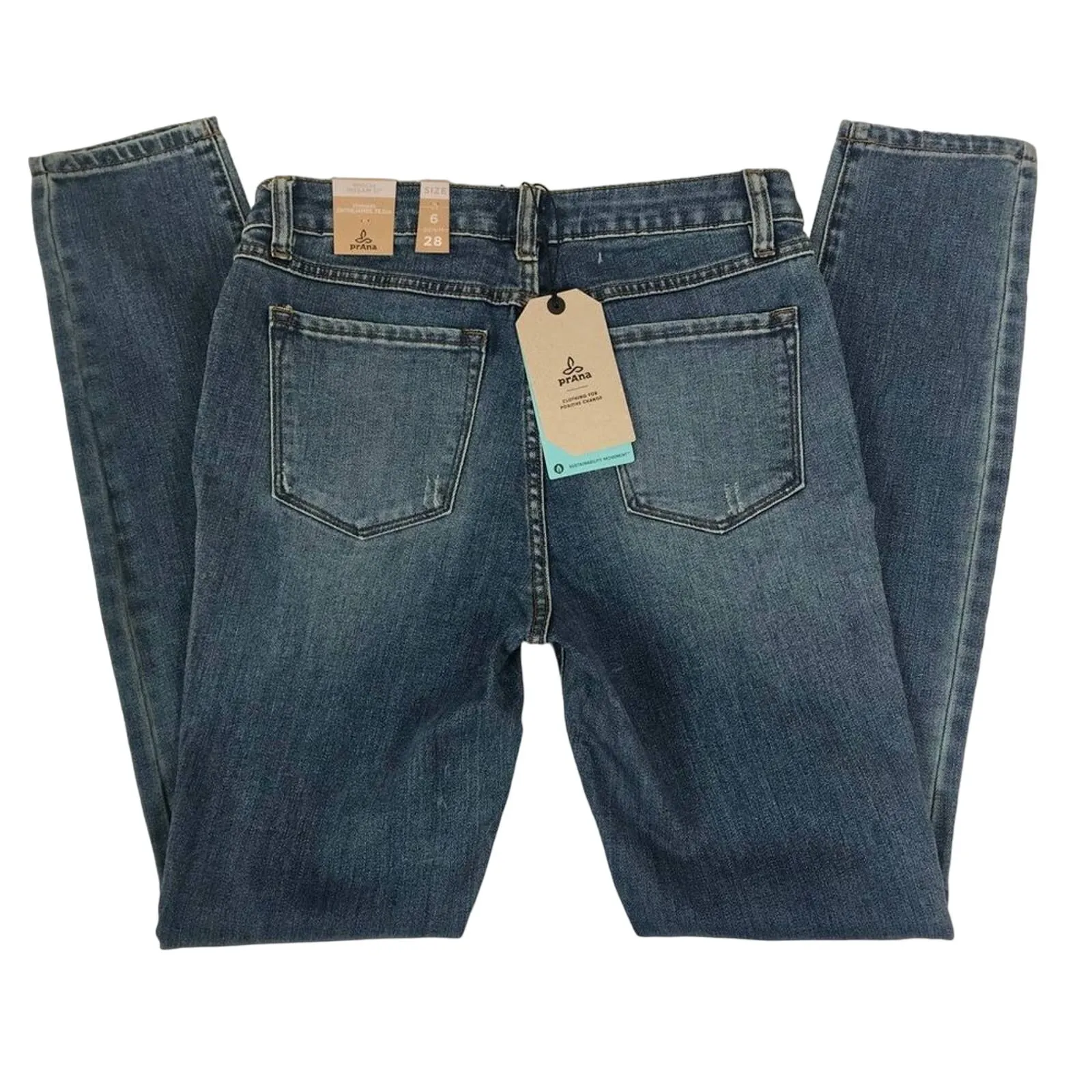 PRANA Mid Rise Jean Women 28 Blue Skinny Organic Travel Everyday Work Comfy NWT - Image 10
