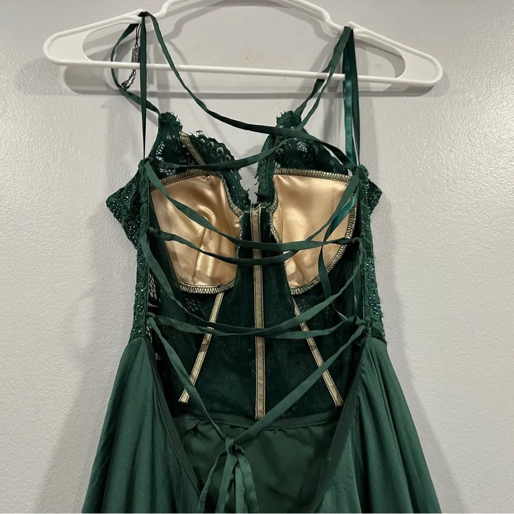 La Femme 29760 Emerald Green Strappy Back Gown 0 - Image 8