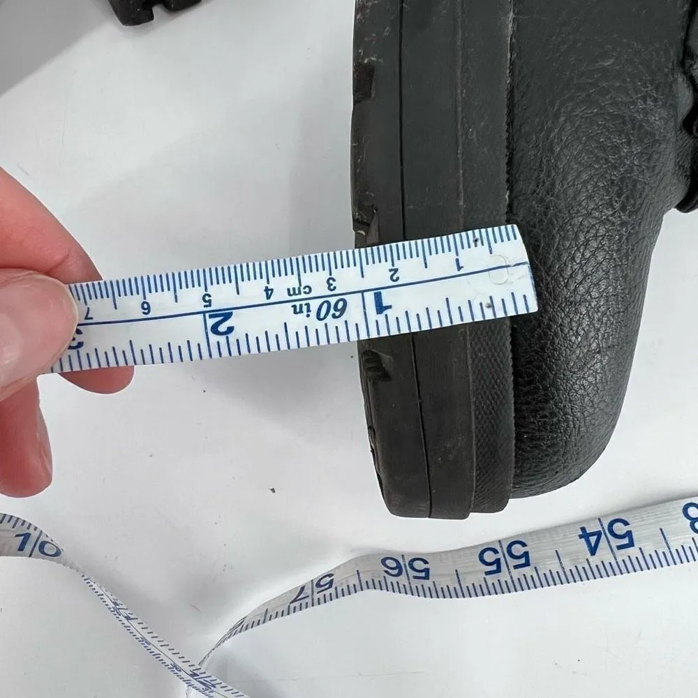 No Boundaries Y2K Black platform block heel boots 90s size‎ 7 moto biker lace up - Image 9