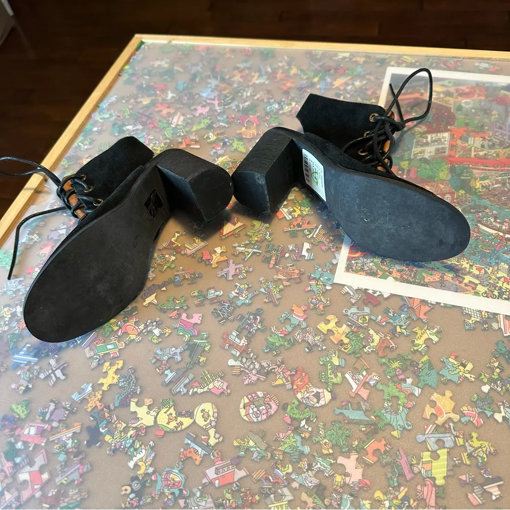 Free People x Jeffrey Campbell Black Lace-Up Heeled Boots - Image 8