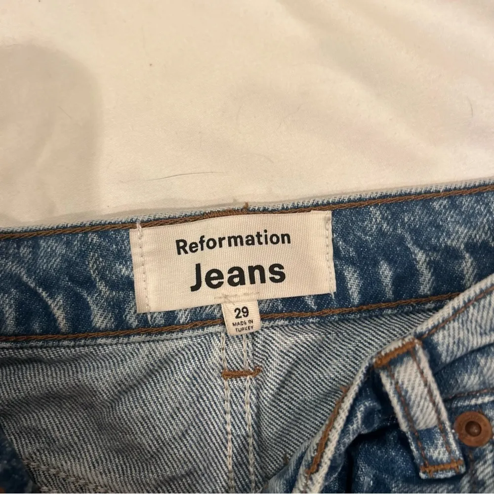 Reformation Charlie Cuffed High Rise Jean Shorts - Image 6