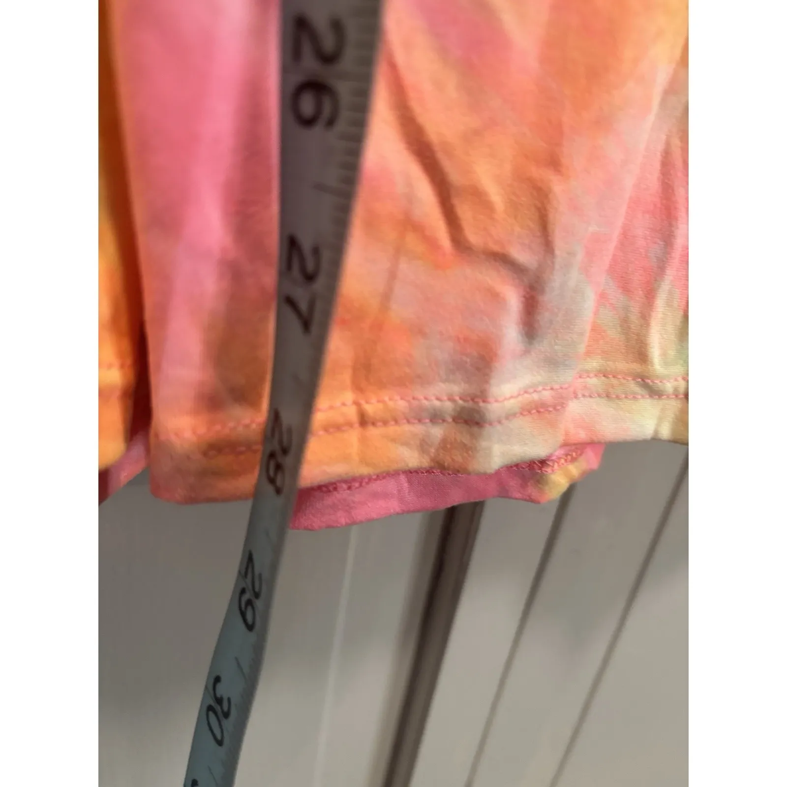 White Birch Tie Dye Neon Orange/Yellow Tank Top Size Large Sleeveless Round Neck - Image 3