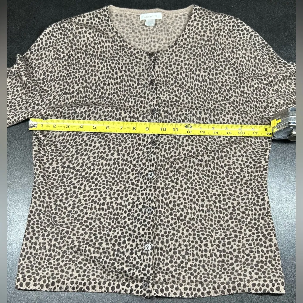 Garnet Hill Women’s Size M Leopard Print 100% Merino Wool Cardigan Sweater - Image 4