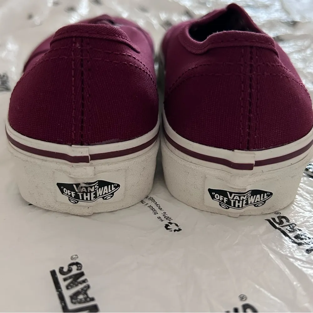 NEW VANS AUTHENTIC PORT ROYALE/BLACK CANVAS BURGUNDY COLOR SNEAKER UNISEX - Image 5