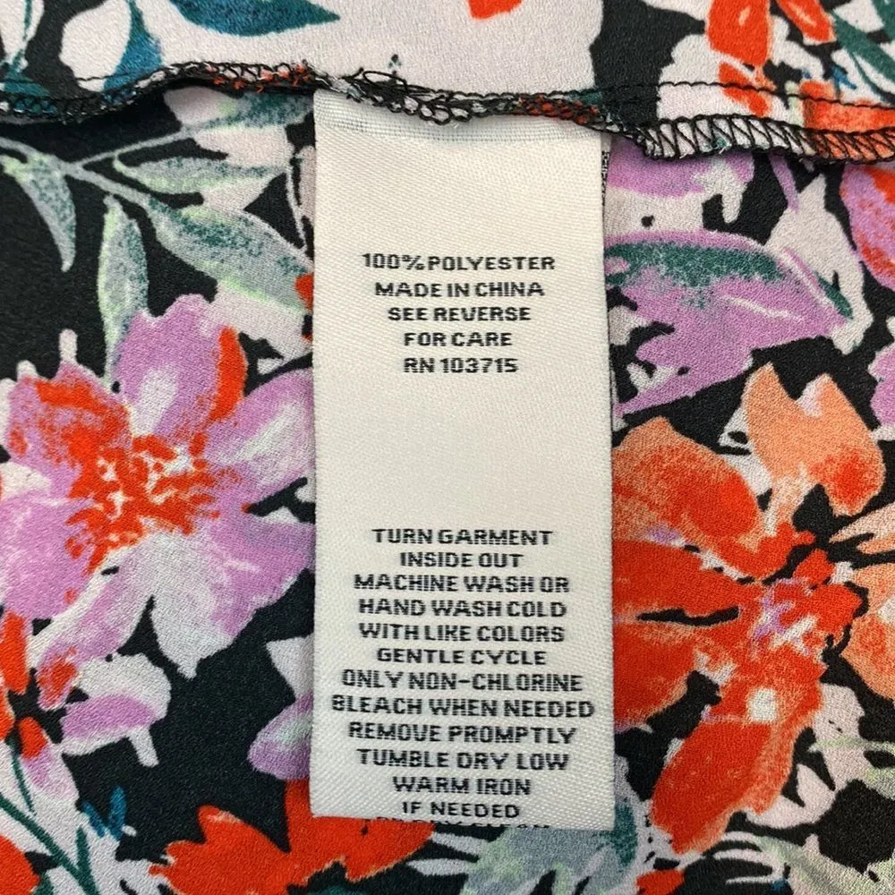 NANETTE LEPORE Women’s Sz 6 Black Floral Smocked High Low Sleeveless MIDI dress - Image 6