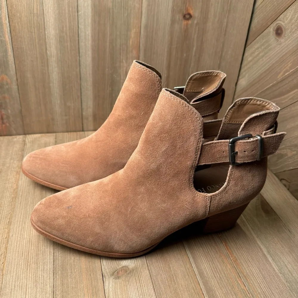 Franco Fortini Women’s Tan Brown Leather Suede‎ Niki Ankle Boots Casual size 10 - Image 4