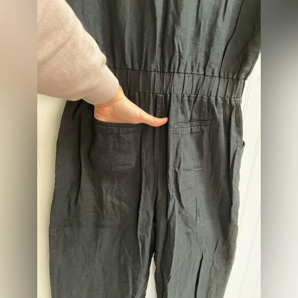 UNIVERSAL THREAD Short Sleeve Linen Boilersuit Jumpsuit in Black Size 2 NWT - Image 13