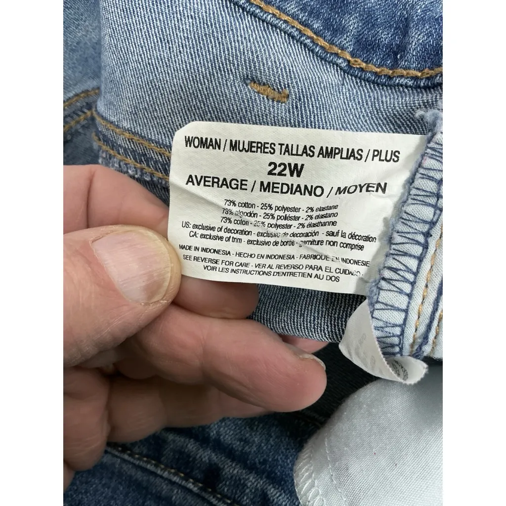 Womans Excellent Gloria Vandirbilt Amanda Blue Jeans 22W Stud Accent 0129/S-3 - Image 5