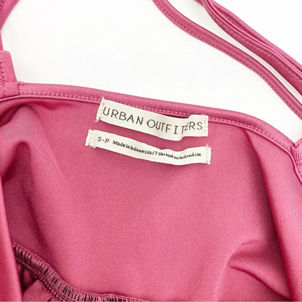 Urban Outfitters Gianni Plunging Satin Strappy Romper Pink Rose - Image 11