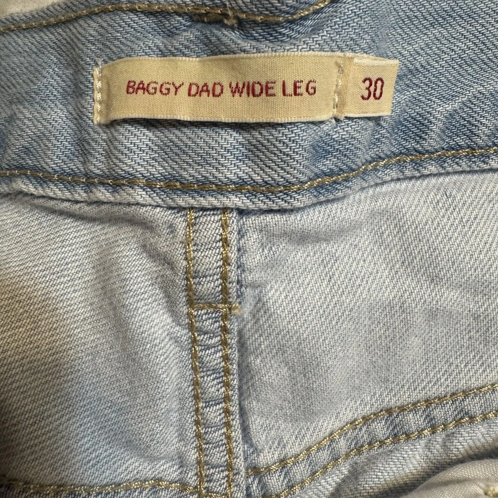 Levis Baggy Dad Wide Leg Jeans Womens 30 Blue Light Wash Mid Rise Relaxed Denim - Image 13