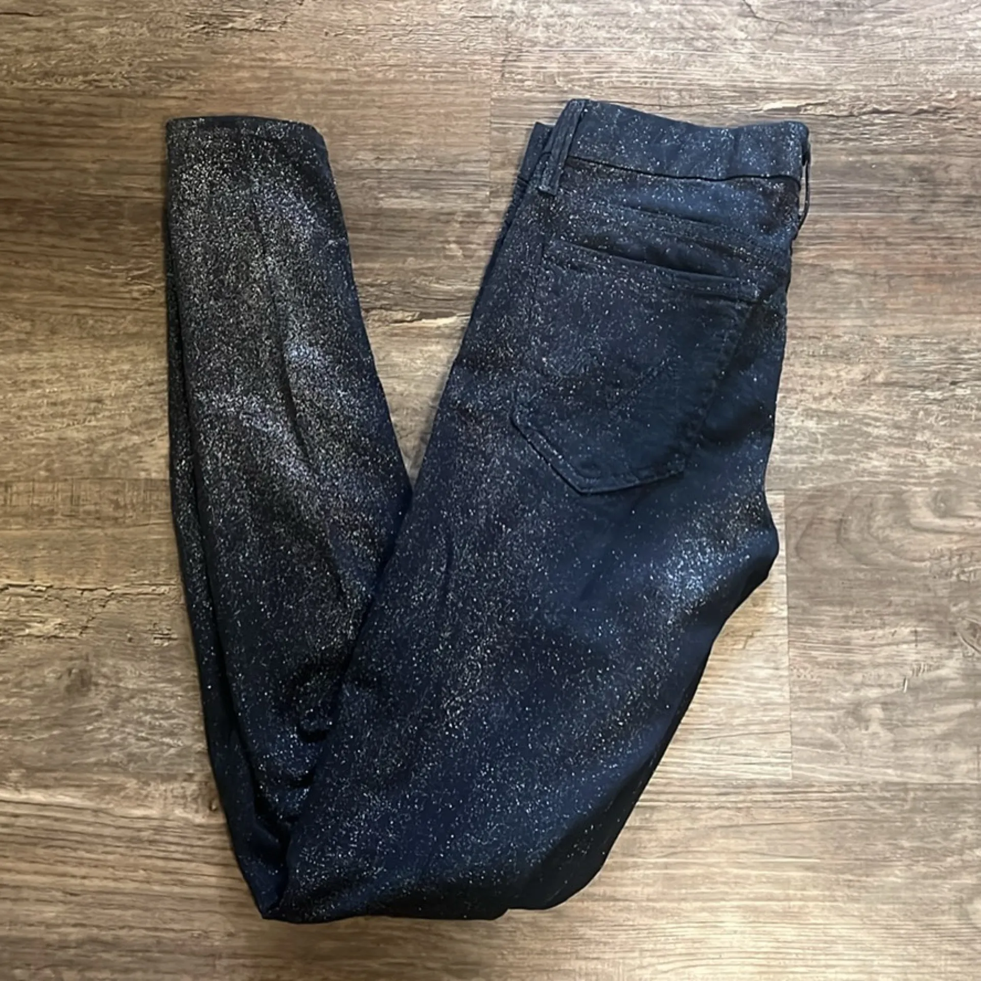 MOTHER The Looker Sparkle Jeans Silver Size 26 - Image 2