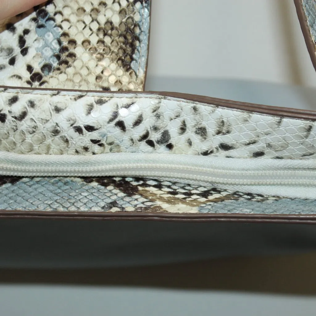 Anne‎ Klein Blue Snakeskin Crossbody Purse - Image 8