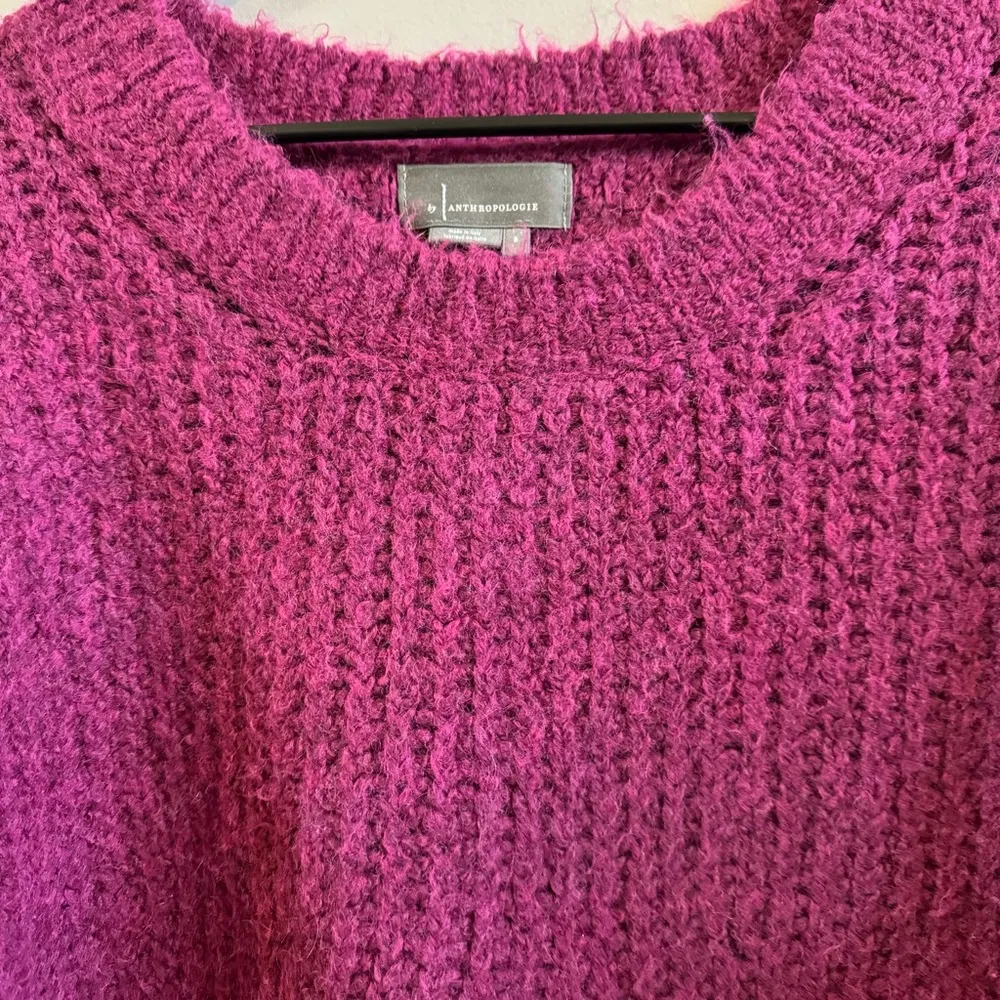 Anthropologie Plum Italian Wool Long Knit Sweater - Image 3