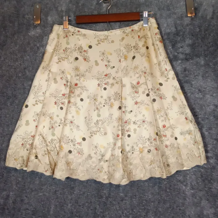 Ideology Mini Silk Womens Skirt Fairy Vintage Embroidery Trim Size 6 - Image 3