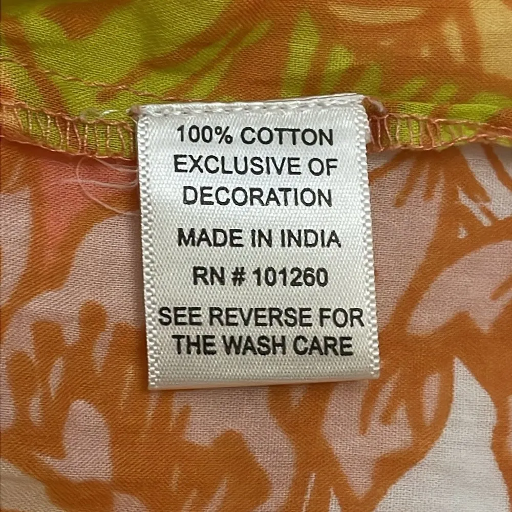 True Destinations Coral Floral Swimsuit Cover Up Womens Size Small Beach Orange - Image 11