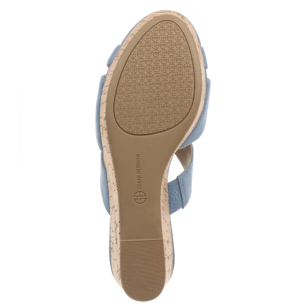 Giani Bernini Women's Juliaa Strappy Cork Platform Wedge Sandals- Blue- Size 7 - Image 4