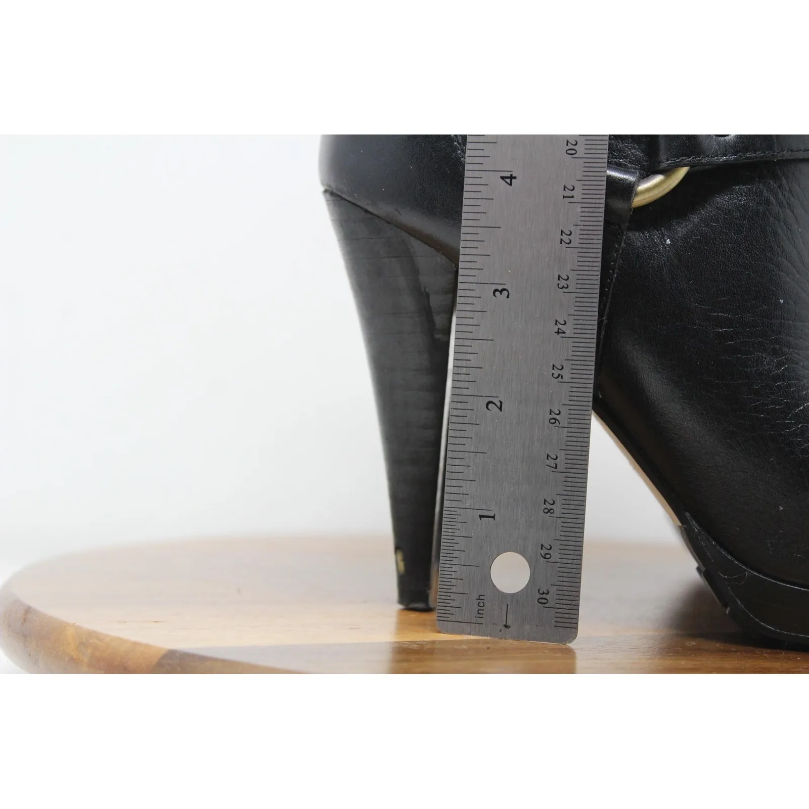 Cole‎ Haan Boots Womens Size 7 Black Leather Ankle Booties High Heel Side Zip - Image 12