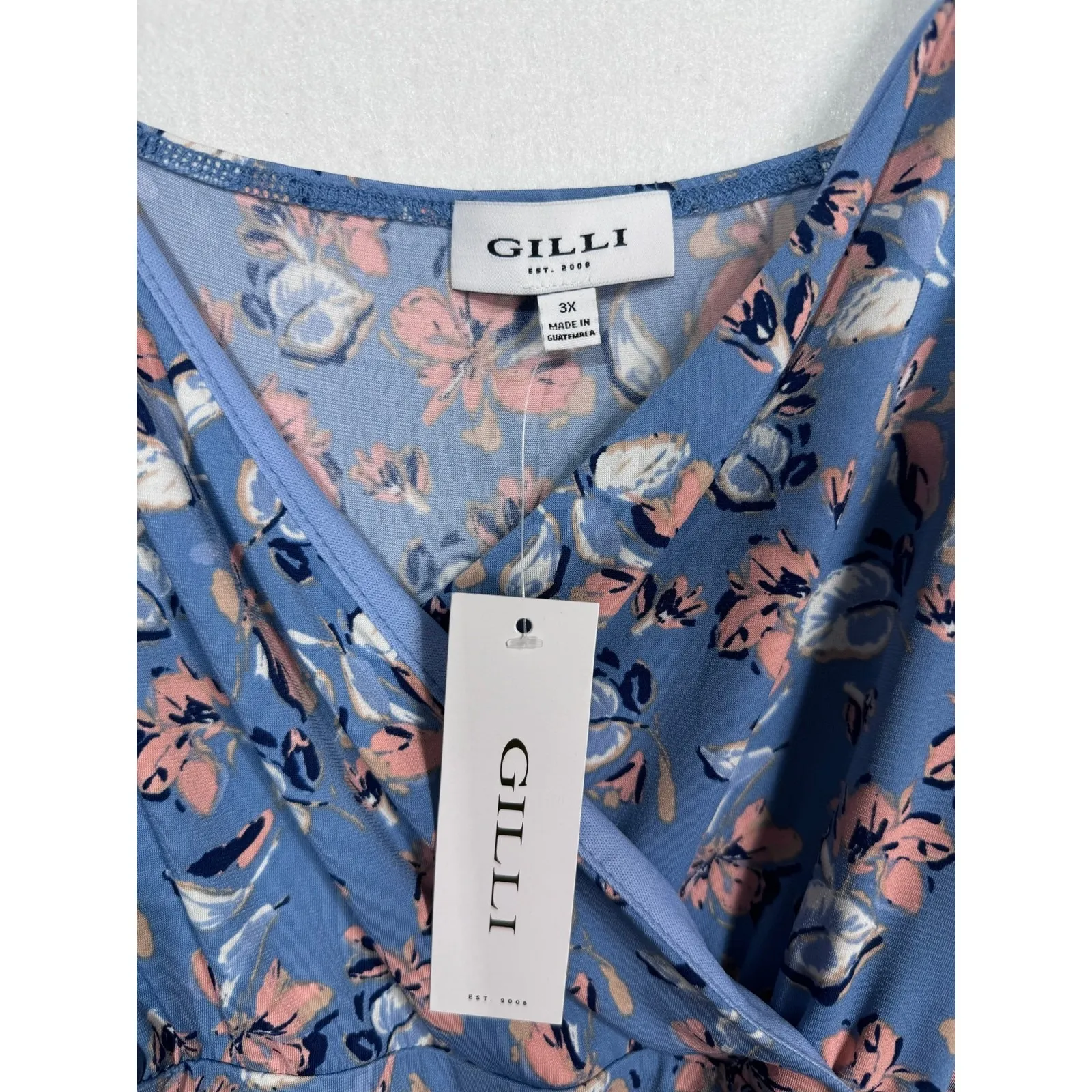 Gilli Blue Floral Wrap Top Sleeveless Strap Summer Maxi Dress‎ Women's 3X New Size undefined - Image 7