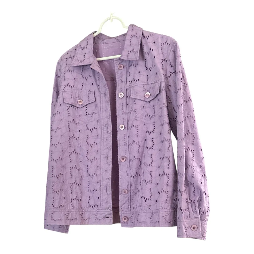Appleseeds NWOT eyelet jacket Size M Purple Size M - Image 2