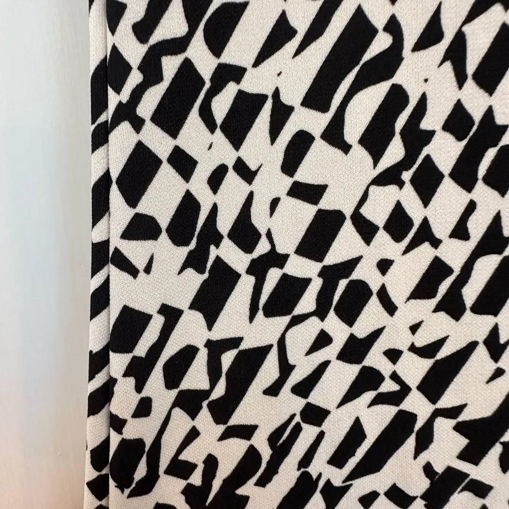 Vintage Kathie Lee Collection 90’s Asymmetrical Black Cream Midi Dress Size L - Image 6