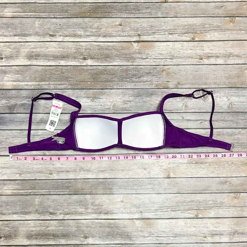 Quintsoul Purple Twisted Front Padded No Underwire Sweetheart Bikini Top NWT 8 - Image 7
