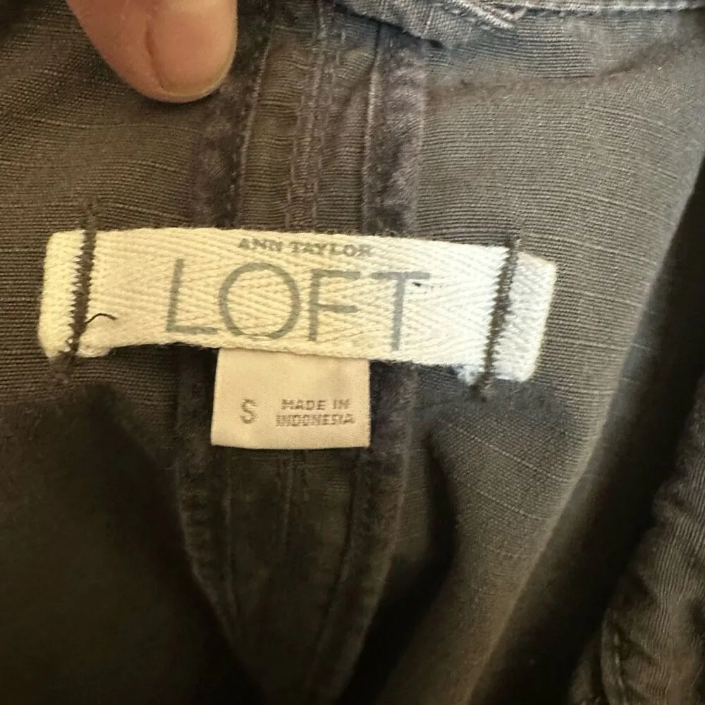 Loft S military gray cargo normcore lightweight blazer - Image 4