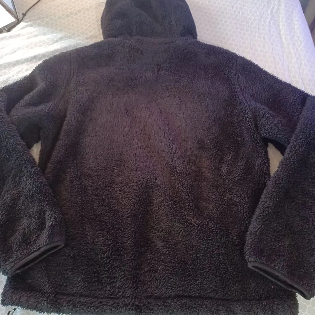 Free Country Full Zip Fleece Fuzzy Long Sleeve Mock Neck Pockets Black Medium - Image 6