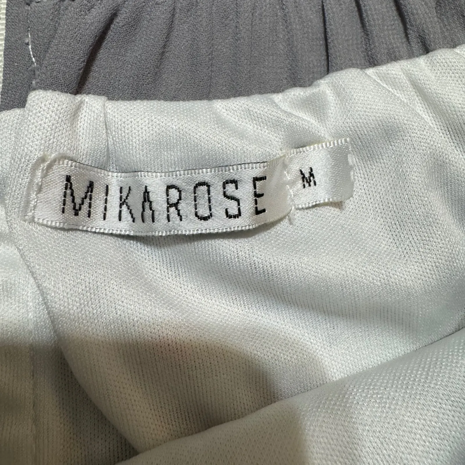 MIKAROSE Women Floral Chiffon Midi Skirt Gray Waistband Ruffle Hem Size M - Image 13