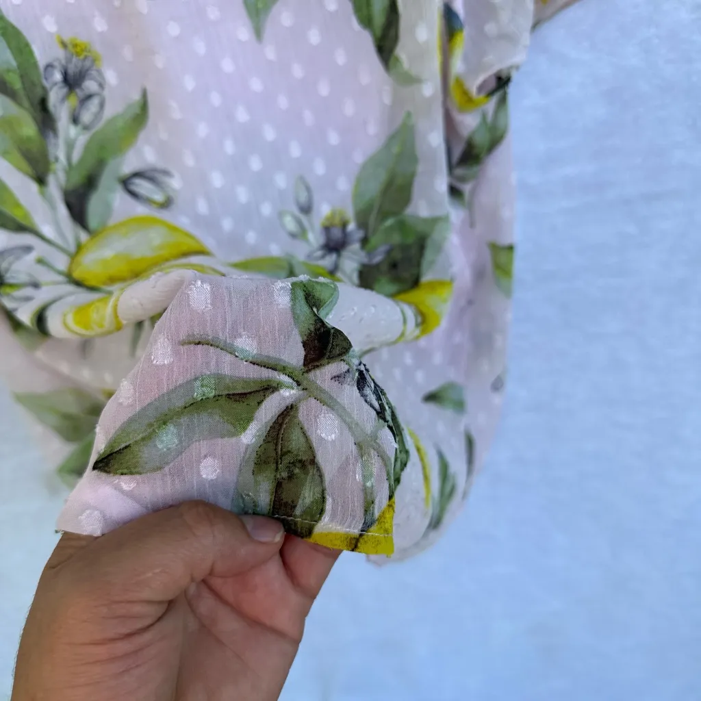 Joie Lemon Print Sheer Blouse - Image 8