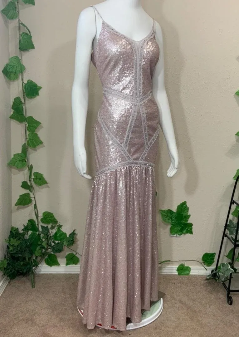 Mignon Mermaid Sequin Pink Prom Wedding Dress - Image 8