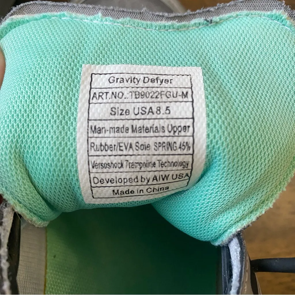 Gravity Defyer Shoes – Teal & Gray, Size 8.5, TB9022FGU - Image 6