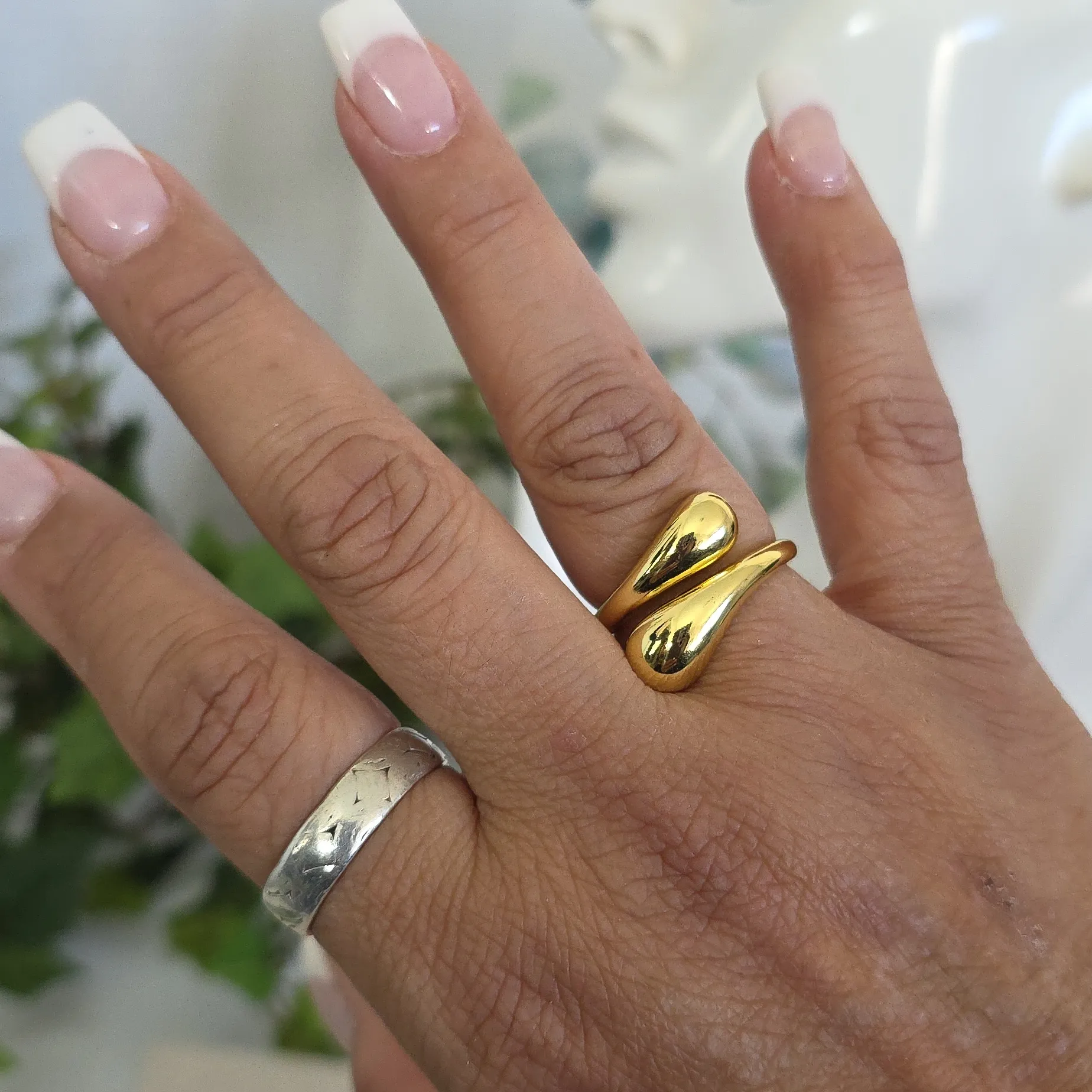 Gold Filled Bypass Teardrop Ring - Image 2