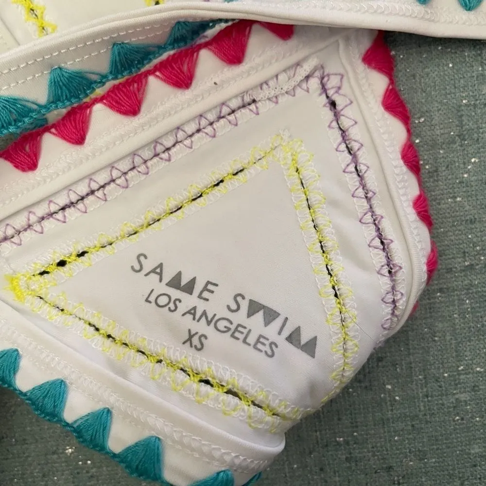 SAME Swim Bikini‎ Top White Papillon Size XS - Image 3