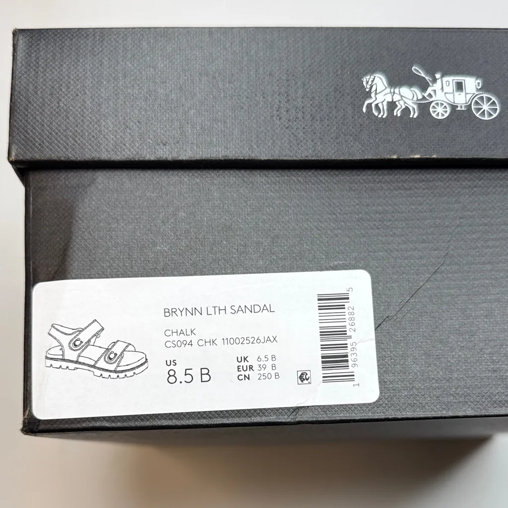 COACH Brynn Double-Band Sporty Lug-Sole Leather Sandals- Size 8.5 - Image 4