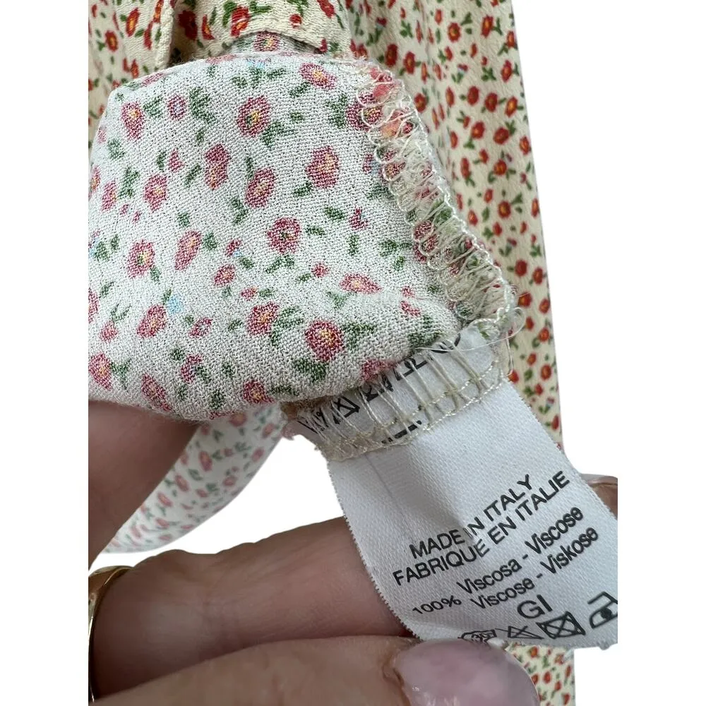 Brandy Melvile S M L One Size Cropped Long Sleeve Collared Blouse Top Button Up - Image 4