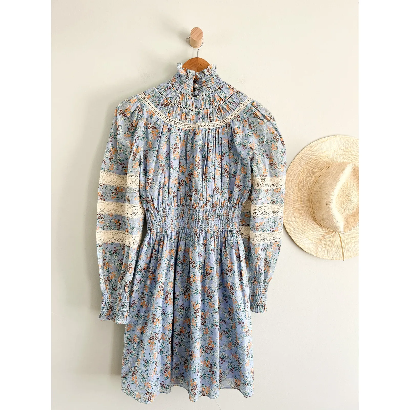 Hunter Bell | NWT Ryan Dress Ditsy Blue Floral Long Sleeve | Sz XS - Image 9