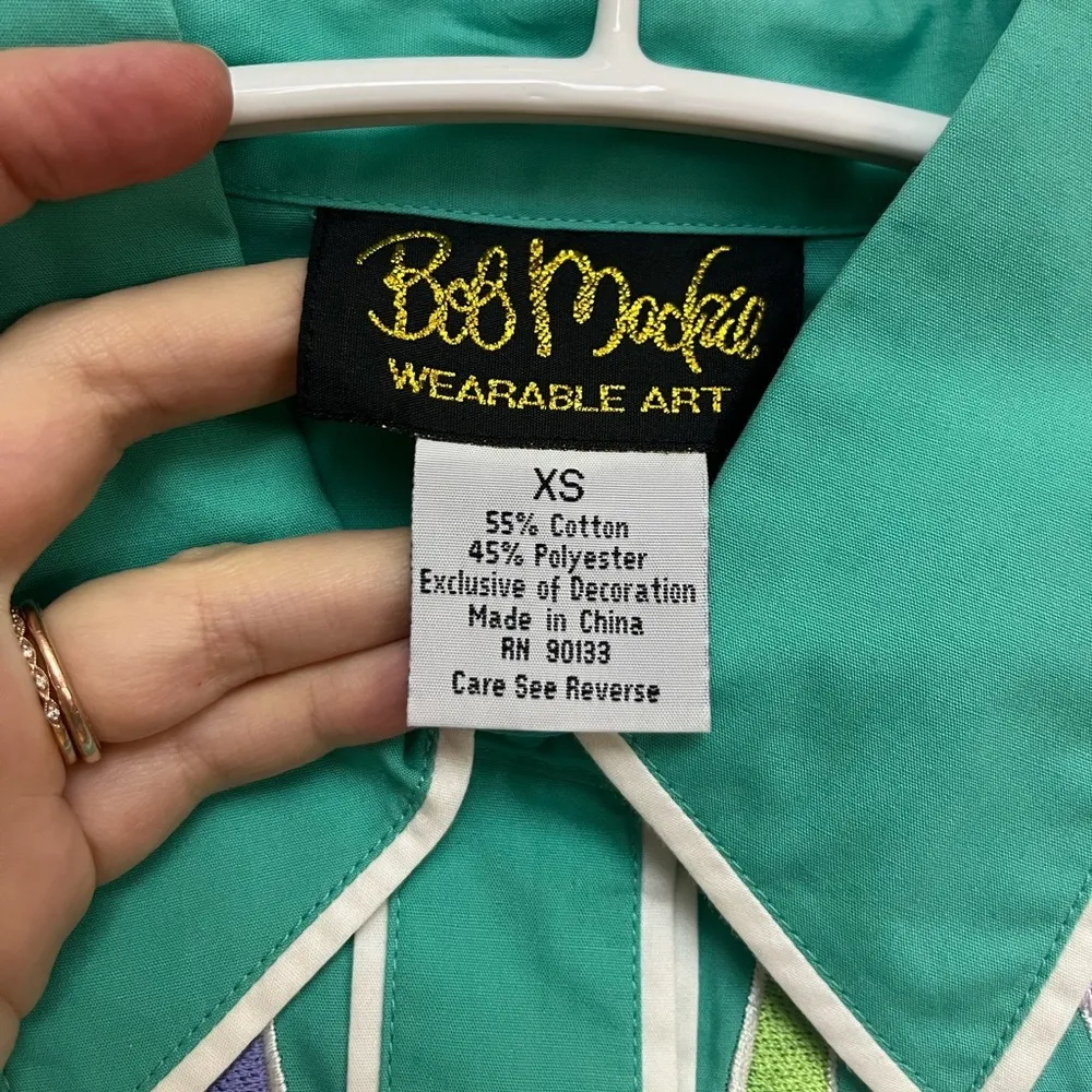 Bob Mackie Wearable‎ Art Western Style Shirt - Vintage Y2K - Ribbon Embroidery - Image 8