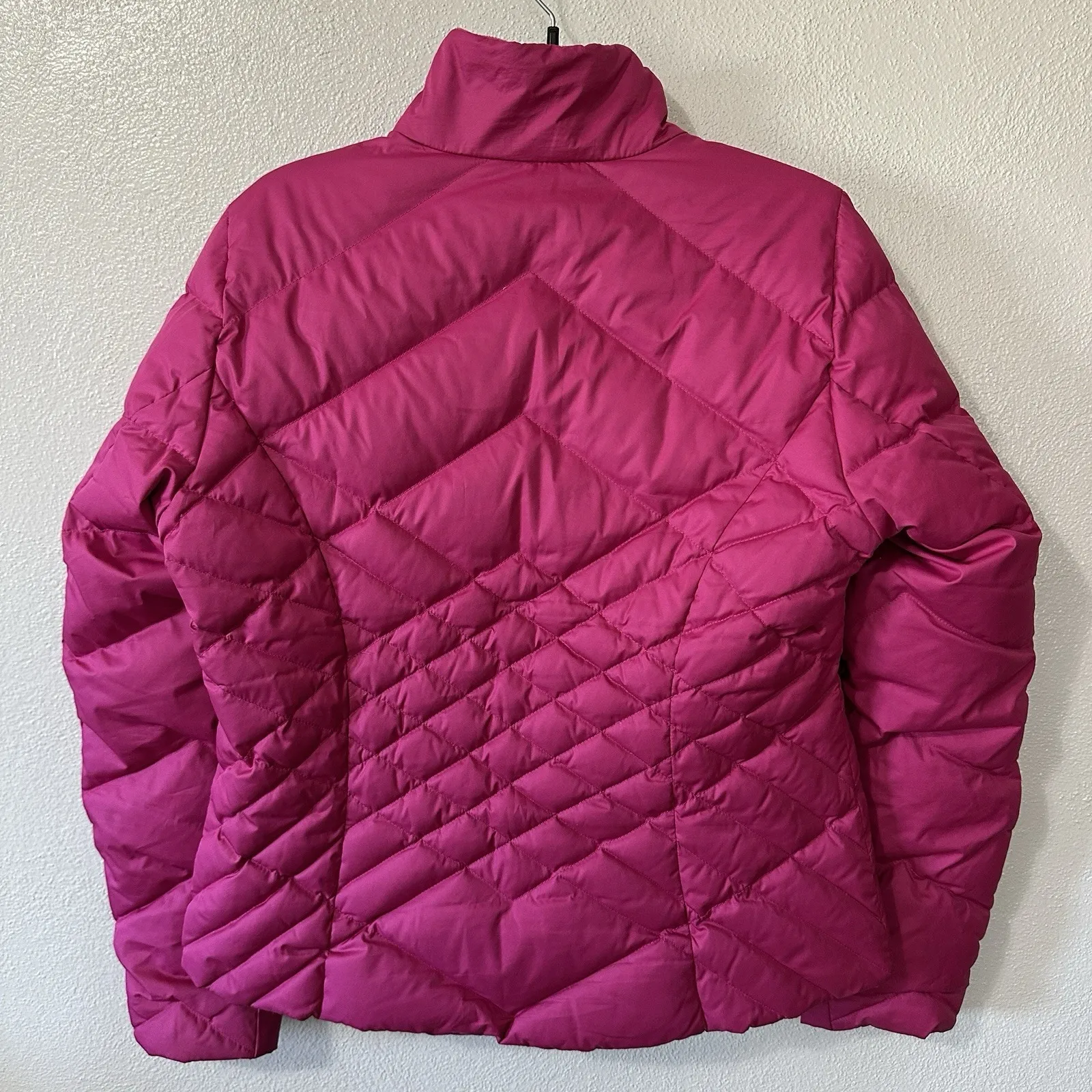 Eddie Bauer  Goose Down Puffer Jacket Full‎ Zip Womens Size Medium Fuchsia Pink - Image 4